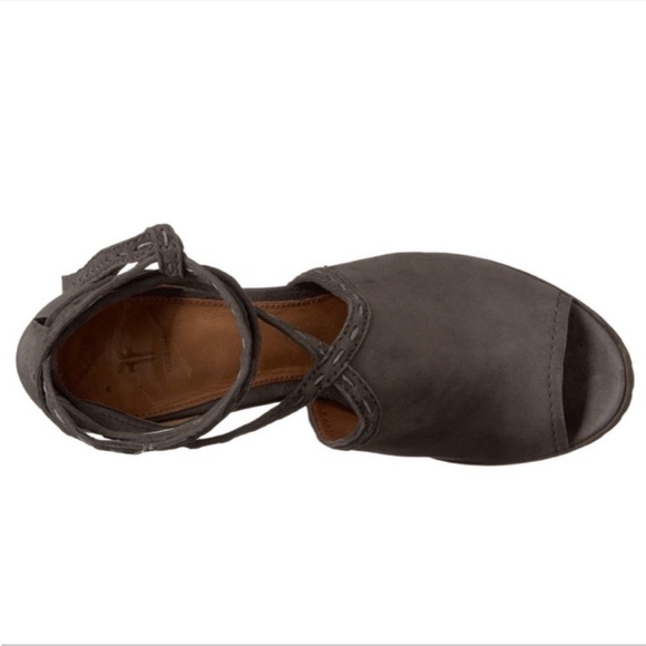 Frye Suzie Pickstitch Lug Heel Grigio Gray Suede Size 7 - Picture 4 of 12